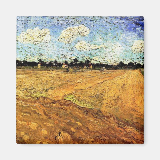 Imã Plowed Field (the Furrows), por Vincent van Gogh (Frente)