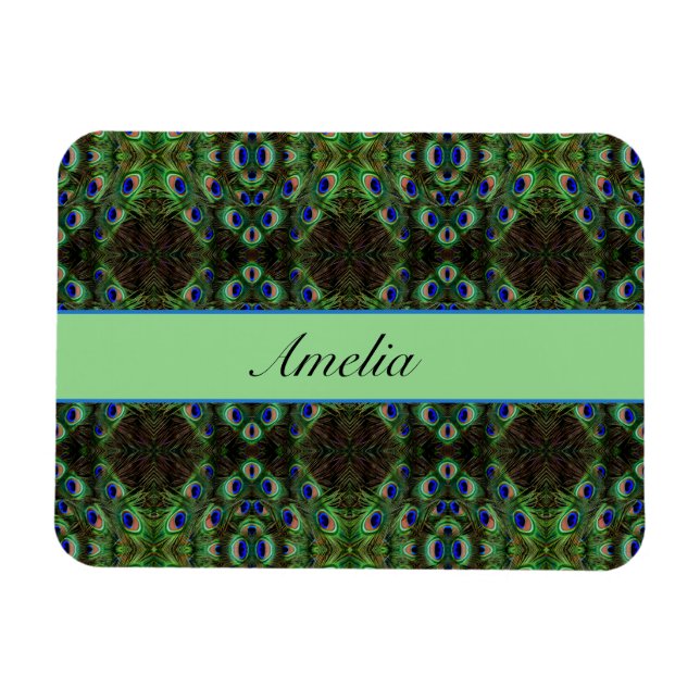 Ímã Plumagem Real - Padrão de Penas de Luxe (Horizontal)