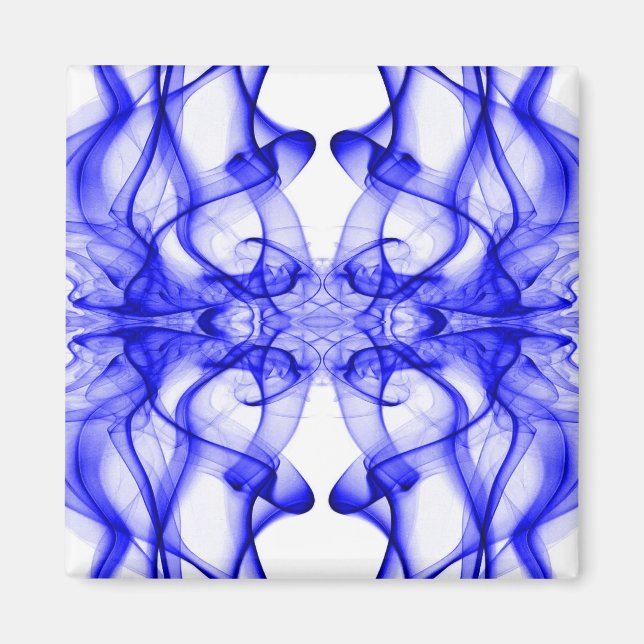 Imã Plumas de fumaça azul em branco (Frente)