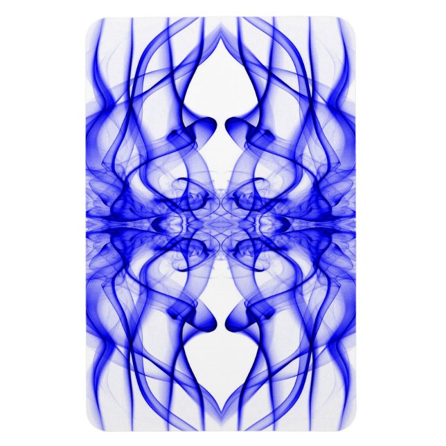 Ímã Plumas de fumaça azul em branco (Vertical)