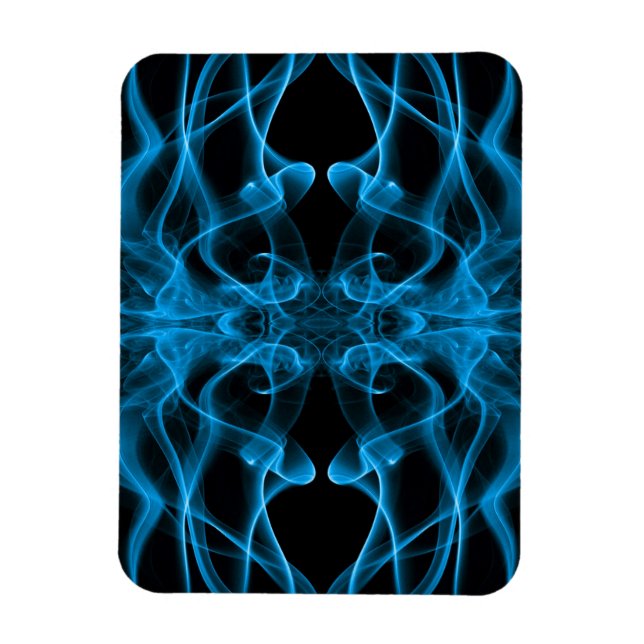 Ímã Plumas de fumaça azul em preto (Vertical)