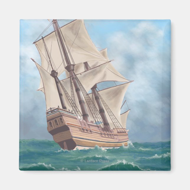 Imã Plymouth, MassachusettsView do Mayflower (Frente)