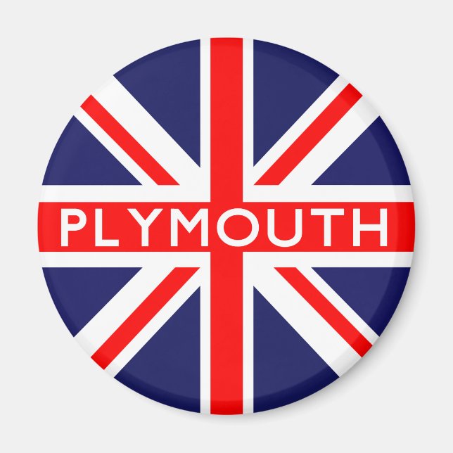 Imã Plymouth UK Flag (Frente)