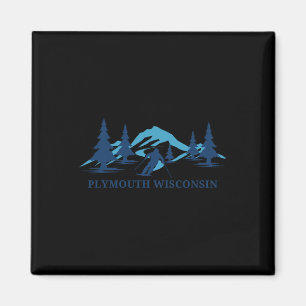 Imã Plymouth Wisconsin Ski Resort Skiier