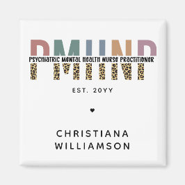 Imã PMHNP Leopard Impressão Psiquiátrica Saúde Mental 