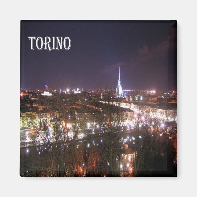 Imã PMT005 TURIN at Night, Piemonte, Itália, Fridge (Frente)