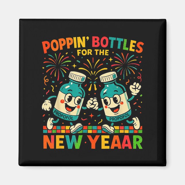 Imã Pn’ Bottles For The New Year Funny Nurse Medical G (Frente)