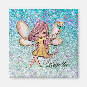 Imã Pó de Fada Brilho Glitter Rosa Dourado Roxo Azul