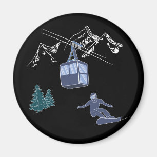 Imã Pó para o estância de esqui do Pessoas Snowboarder