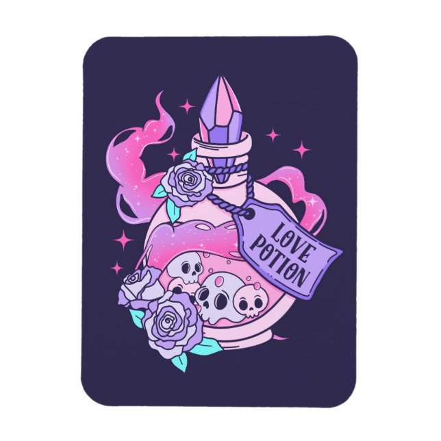 Ímã Poção de Amor Frasco de Poção de Halloween Rosa-Ro (Vertical)