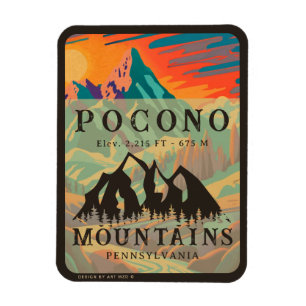 Ímã Pocono Mounains Pensilvânia - Retro Souvenirs