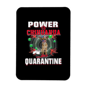 Ímã Poder De Chihuahua Em Quarentena Vestindo O Presen