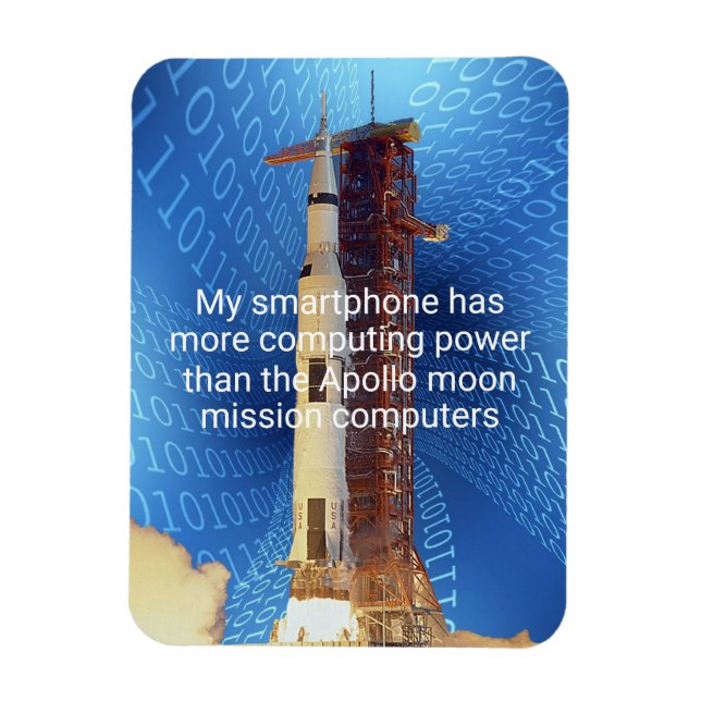 Ímã Poder de computação do Apollo 11 (Vertical)