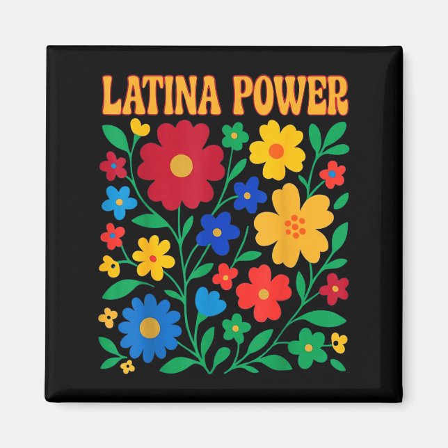 Imã Poder latina abóbora floral boho professora hispân (Frente)