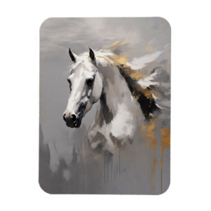 Ímã Poderoso Efeito de Óleo de Cavalo Branco Retrato