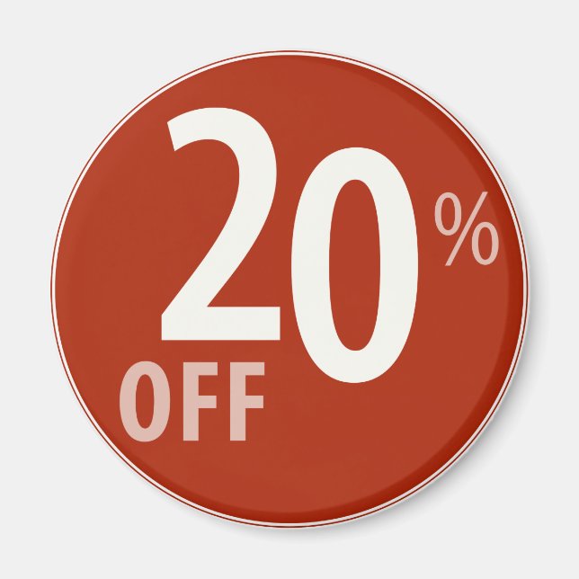 Imã Poderoso sinal de 20% OFF SALE - Magnets (Frente)