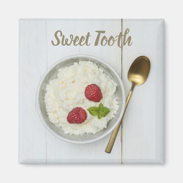 Imã Podim de arroz doce com framboesas sobremesa (Frente)