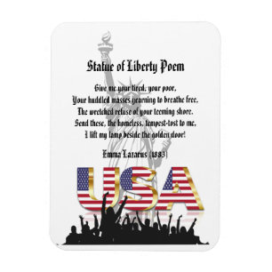 Ímã Poema da estátua da liberdade, uma nação dos