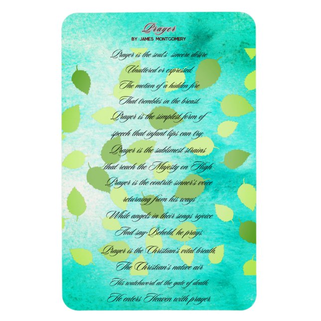 Ímã Poema de Oração por James Montgomery (Vertical)