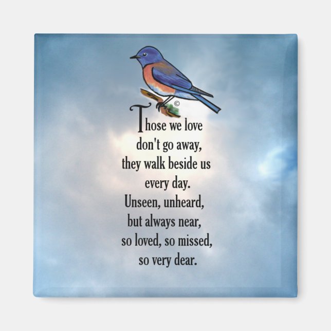 Imã Poema "tão amado" de Bluebird (Frente)