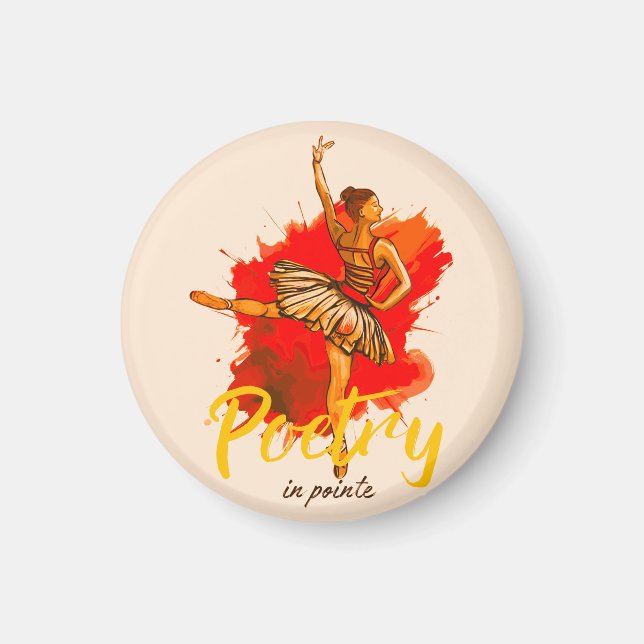Imã Poesia de Pointe - Arte de Ballerina Elegante para (Frente)