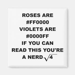 Imã Poesia Nerd Geek Divertida Ímã de Geladeira As Ros