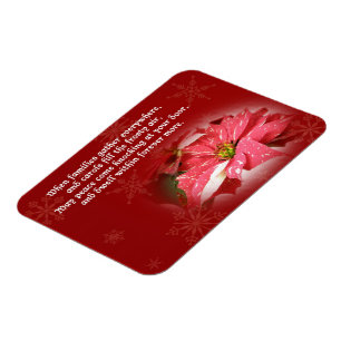 Ímã Poinsétia no vermelho com poema