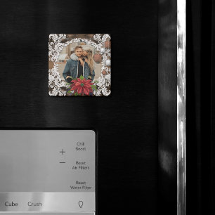 Imã Poinsettia Bauble   Foto de Natal de Ornamentado