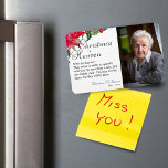 Ímã Poinsettia Christmas Em Heaven Memorial Photo Magn<br><div class="desc">Pinsettia verde de Natal com uma citação especial para seu amor um ímã. Adicione seu nome e data. Faz um presente perfeito para você ou para alguém especial.</div>