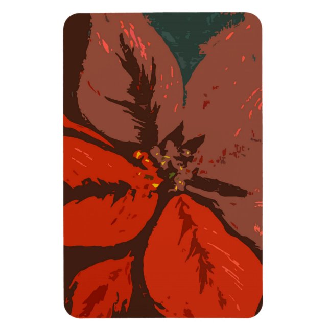 Ímã Poinsettia Design tradicional (Vertical)