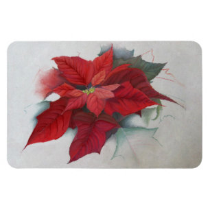 Ímã Poinsettia Flor de Natal Pintura