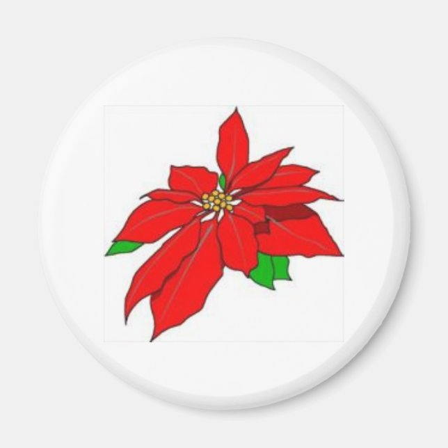 Imã Poinsettia Magnet para o Natal (Frente)