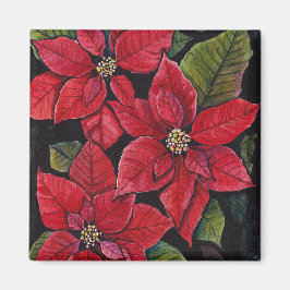 Imã Poinsettia Vibrante Em Aquarela