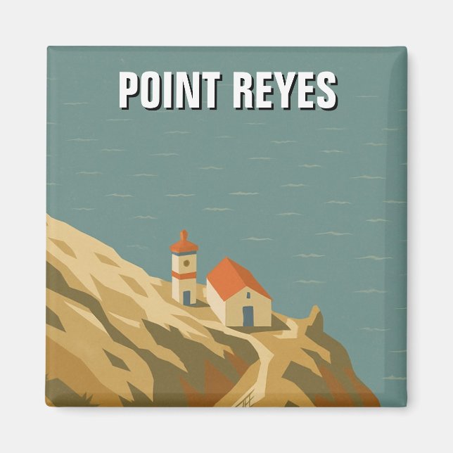 Imã Point Reyes National Seashore Viagem Vintage (Frente)