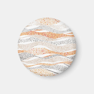 Imã Pointilismo Wavy Polka: Têxtil de Doodle Cute