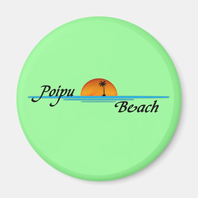 Imã Poipu Beach Sunset Magnet (Frente)