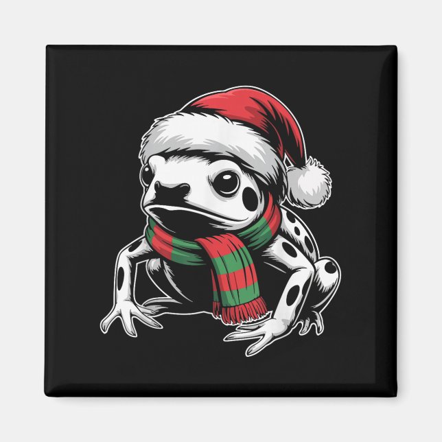 Imã Poison Dart Sapo Xmas Santa Hat Scarf Christmas Co (Frente)