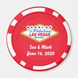Imã Poker Chip Magnet Casado em Las Vegas