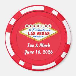 Imã Poker Chip Magnet Married in Las Vegas