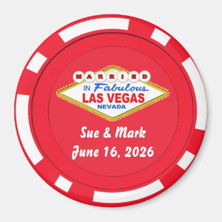 Imã Poker Chip Magnet Married in Las Vegas
