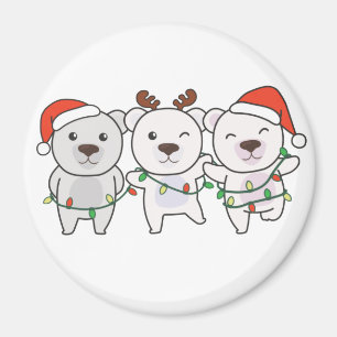 Imã Polar Bear Animais de Natal Bonitos