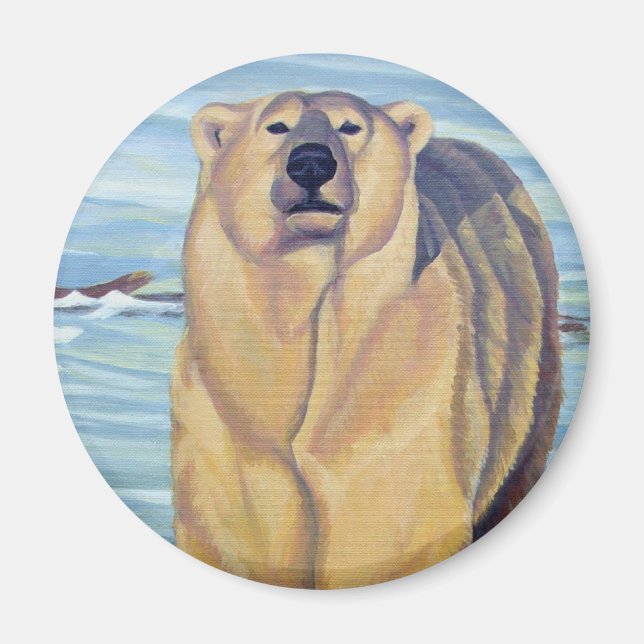 Imã Polar Bear Art Fridge Magent Wildlife Art Gifes (Frente)