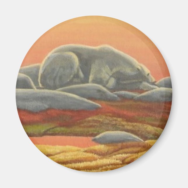 Imã Polar Bear Art Fridge Magent Wildlife Art Gifes (Frente)