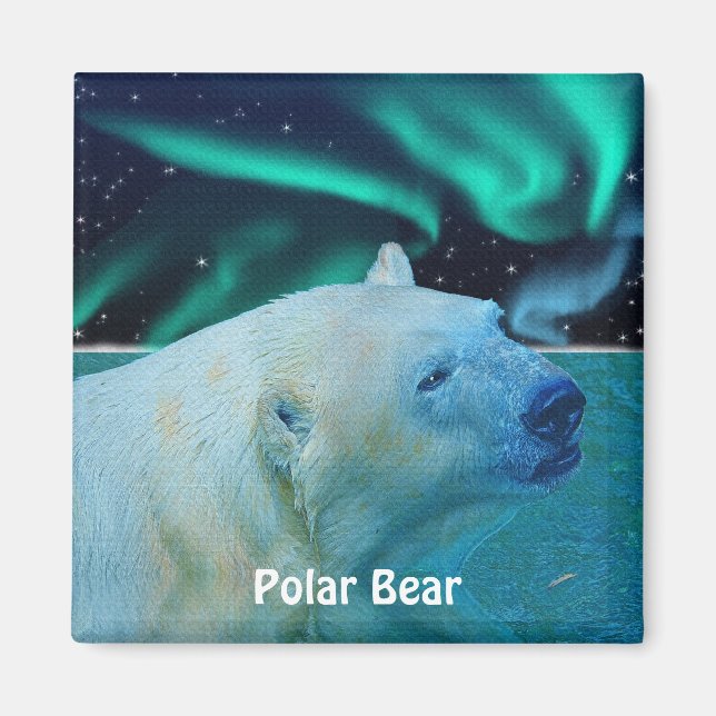 Imã Polar Bear e Aurora Árctico (Frente)