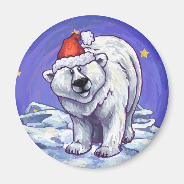 Imã Polar Bear Natal (Frente)