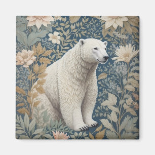 Imã Polar Bear William Morris Inspirou Floral