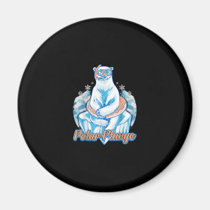 Imã Polar Plunge Ice Jump Engraçado Urso Polar Engra