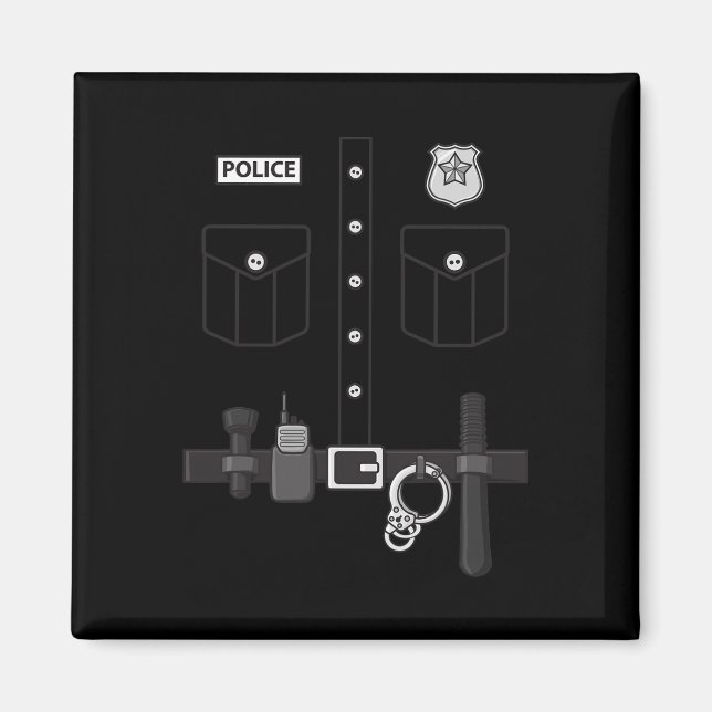 Imã Polícia Uniforme Crianças de Halloween 1 (Frente)