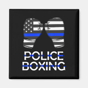 Imã Policial Boxando Linha Azul Luvas Esportivas Prese