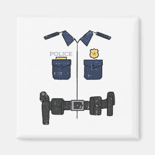 Imã Policial de Halloween Costume Cop Boys Homens